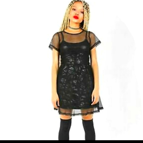 NWT - Iron Fist Skull Dress w/ Mesh Overlay - Picture 1 of 10